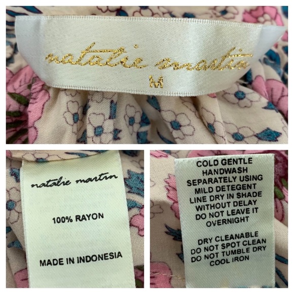 Natalie Martin Marlin Dress Boho Size M Floral Midi Tassel - Picture 4 of 17